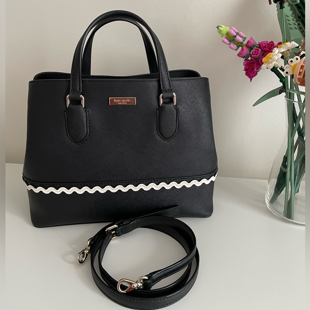 NWT Kate Spade Black and White Evangelie Laurel Way Satchel
